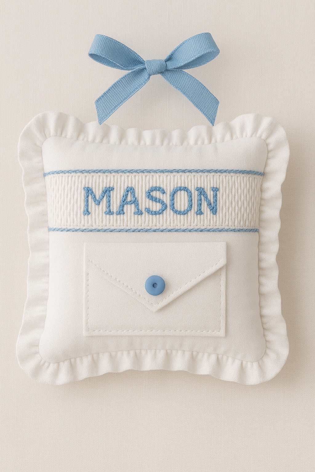 Boys Smocked Tooth Fairy Pillow