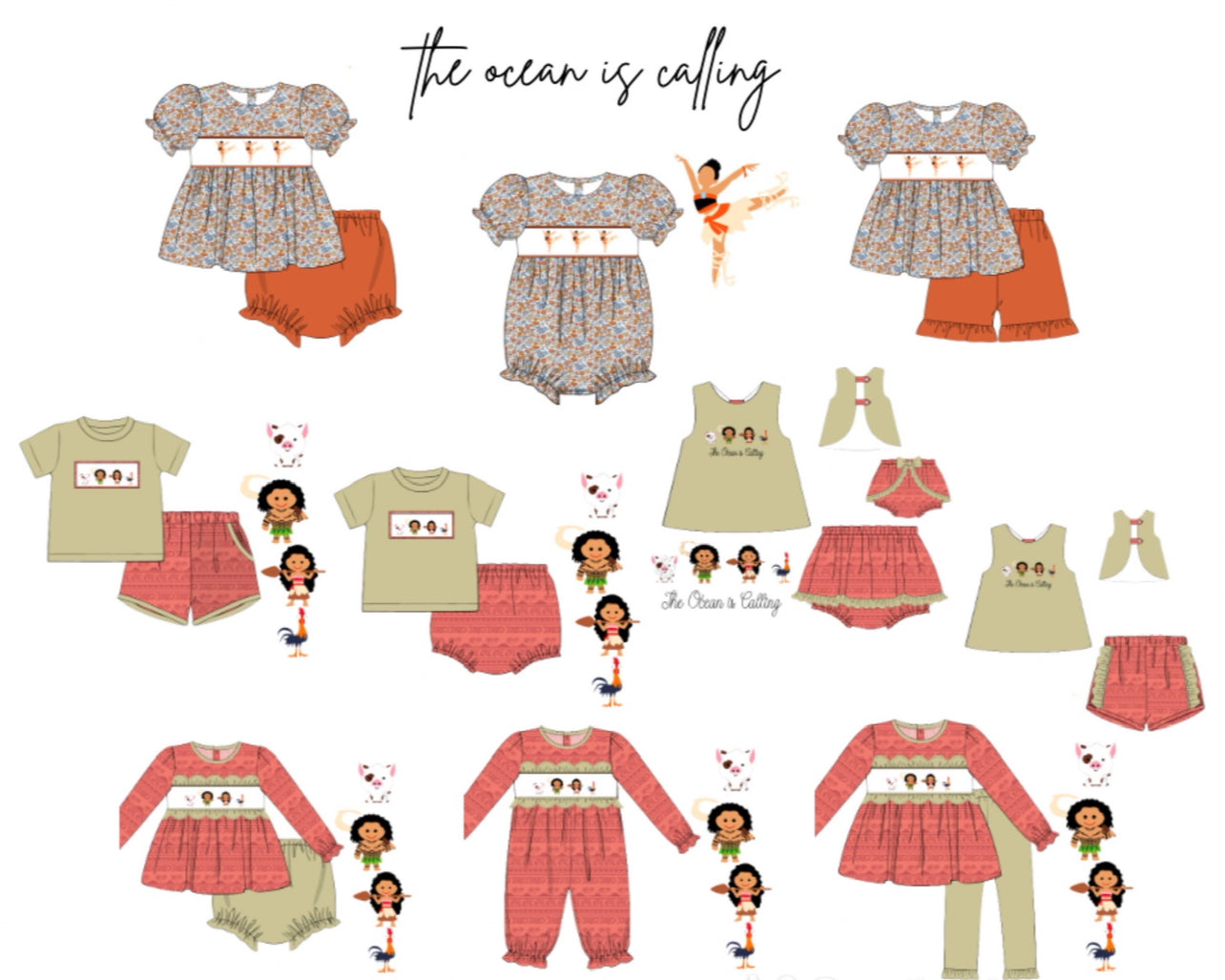The Ocean is calling girls pants set
