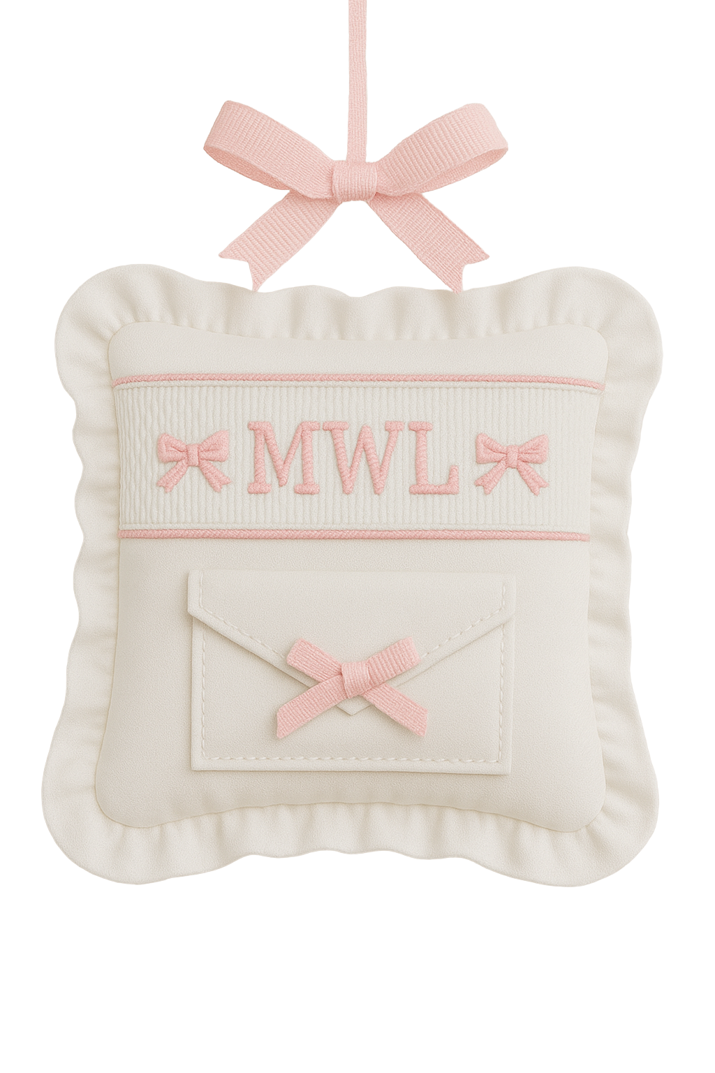 Girls Monogramed Tooth Fairy Pillow