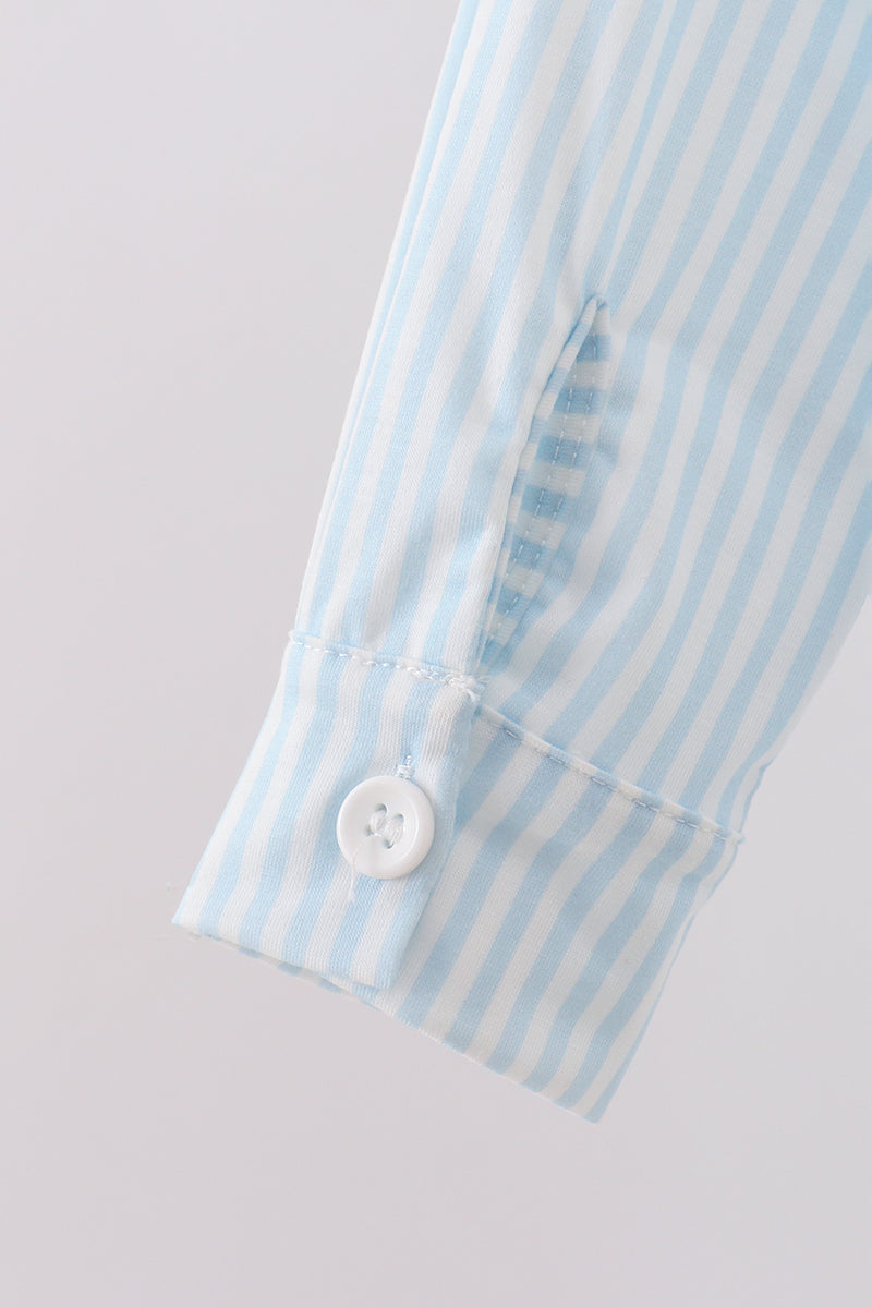 Christmas tree embroidery button down shirt