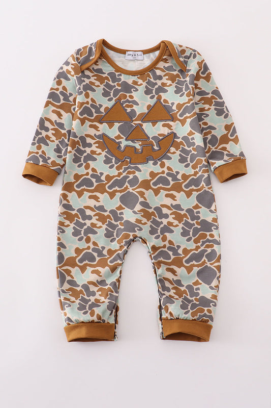 Halloween camouflage applique romper