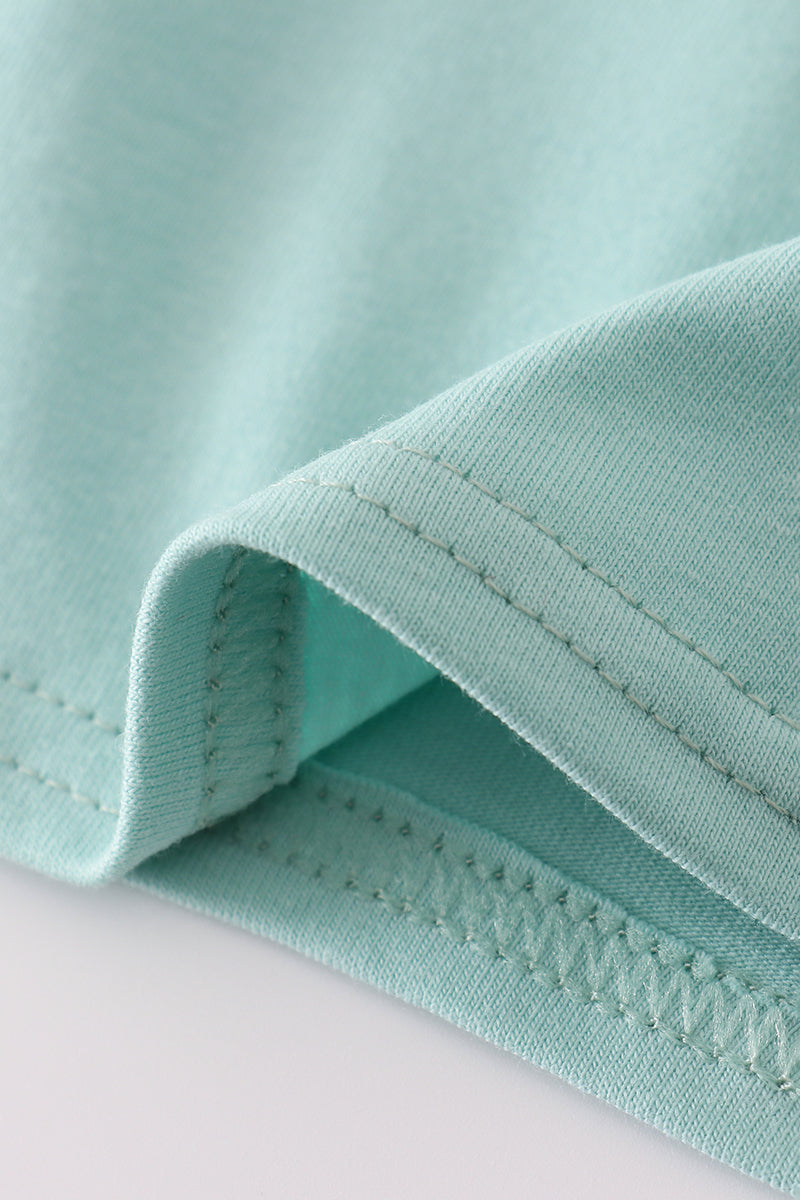 Green farm embroidery top