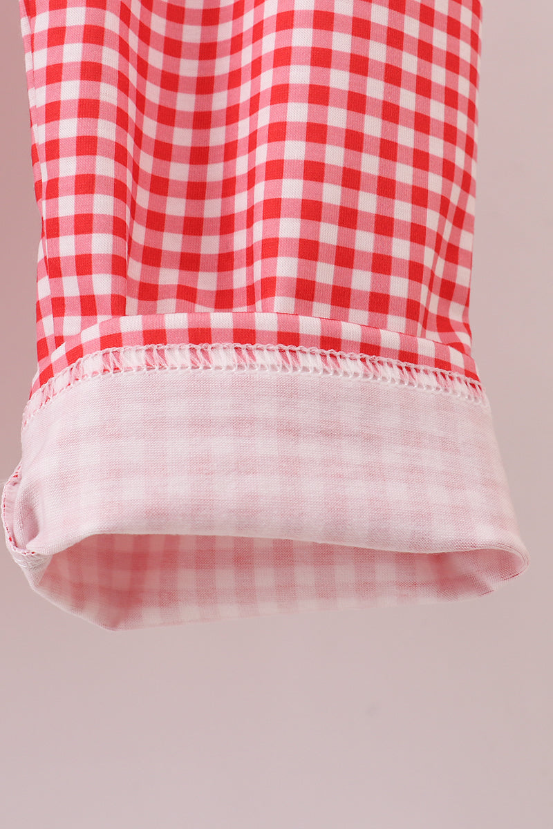 Green christmas santa claus embroidery pants set