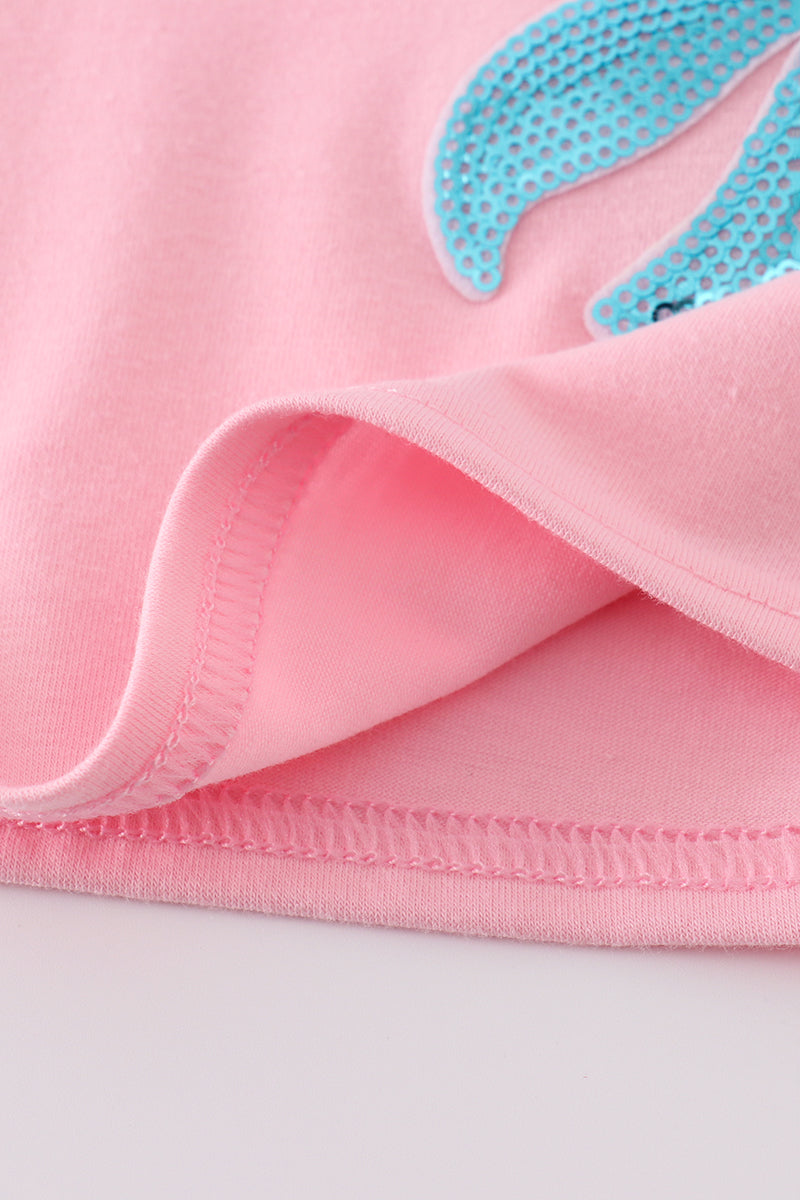 Pink bow sequin mom&me dress