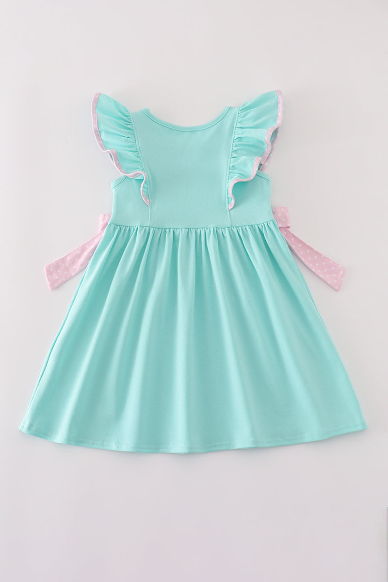 Blue character applique dress