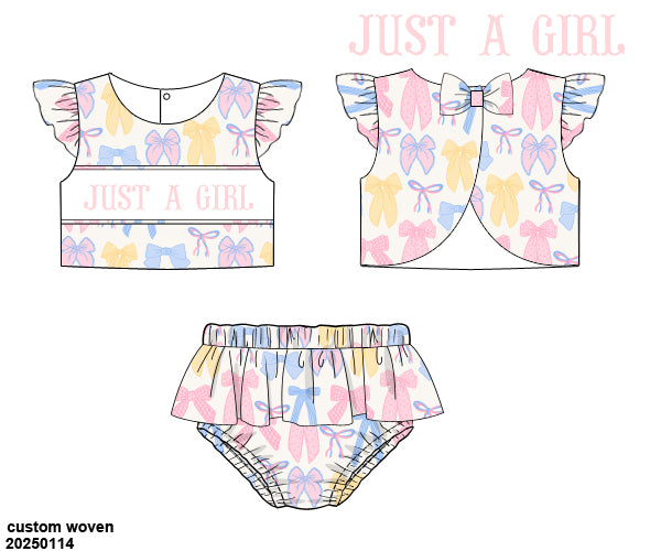 Pastel Bows swim two piece