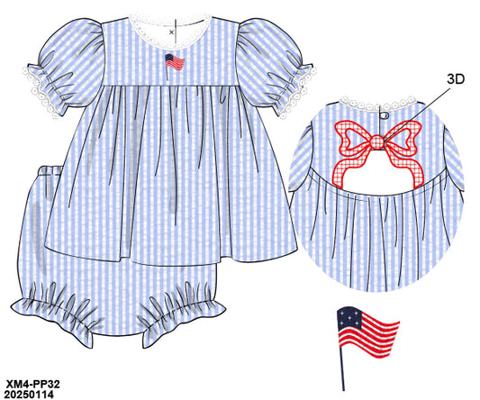 classy patriotic girl diaper set