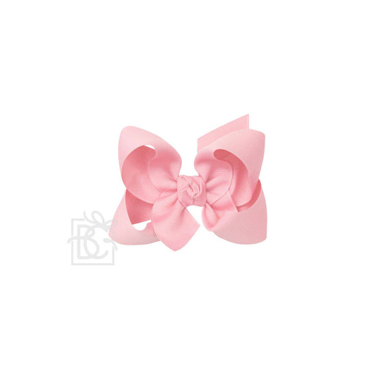 SIGNATURE GROSGRAIN BOW ON CLIP: 4.5" Large - 1.5" Ribbon on Alligator Clip / PINK