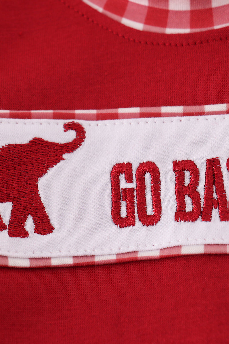 Maroon Alabama embroidery romper