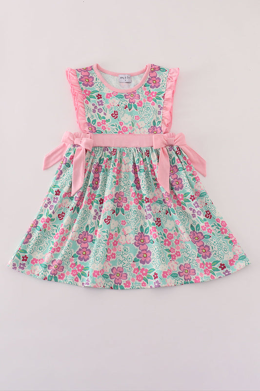 Green dream garden ruffle dress