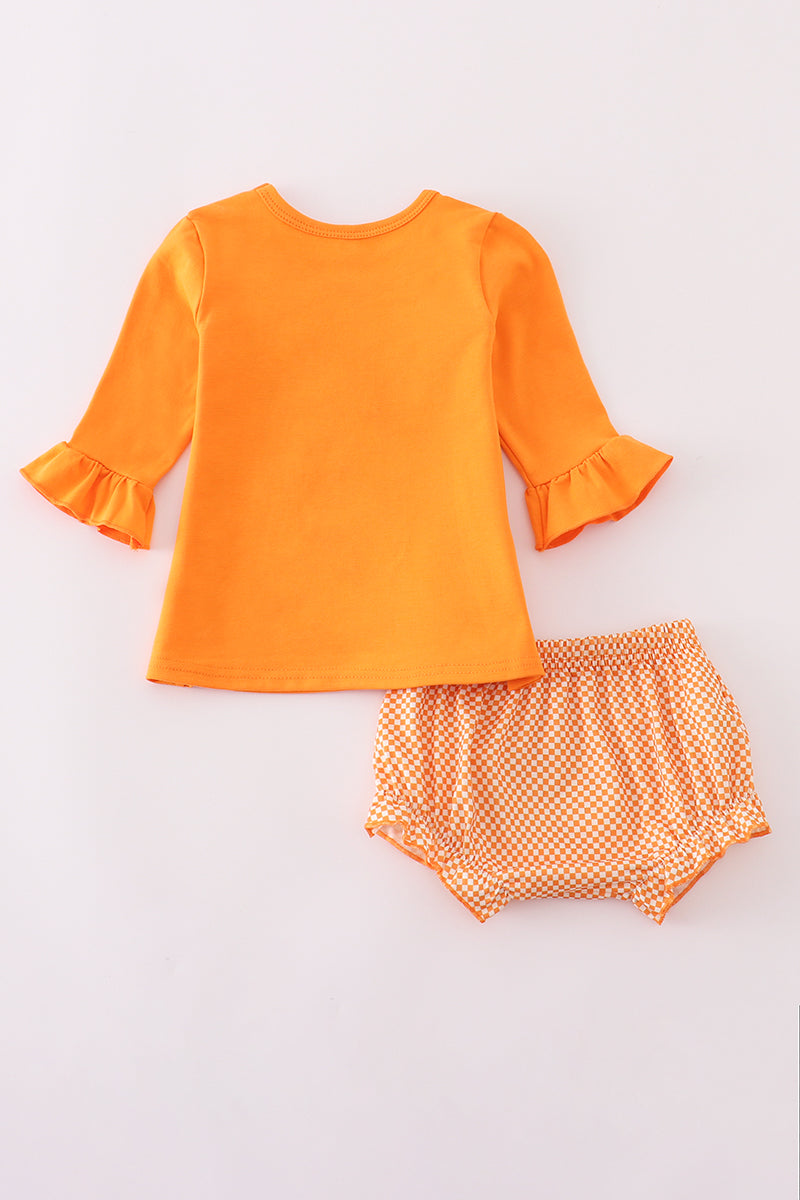 Orange Tennessee go vols applique bloomer set