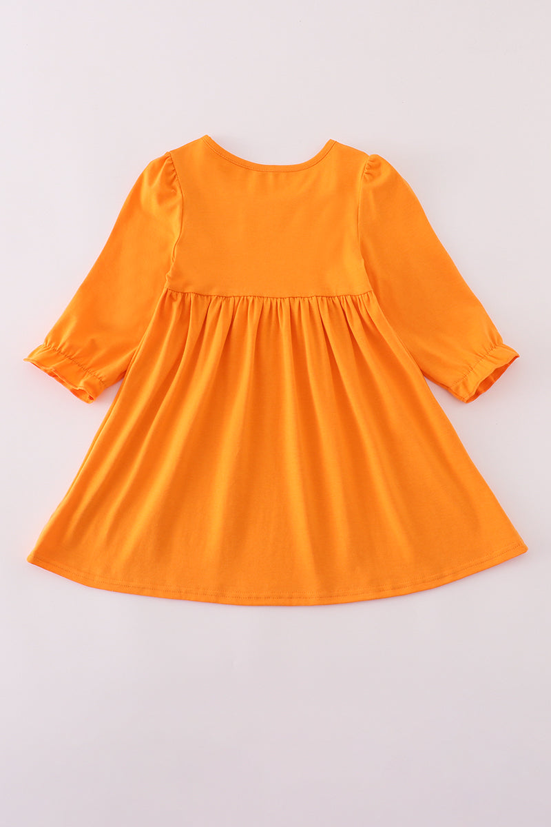 Orange Tennessee go vols embroidery ruffle dress