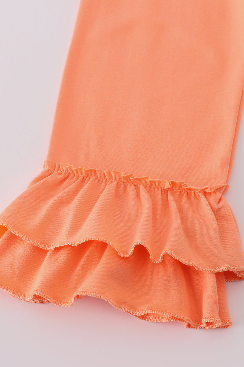 Floral print smocked ruffle pants set