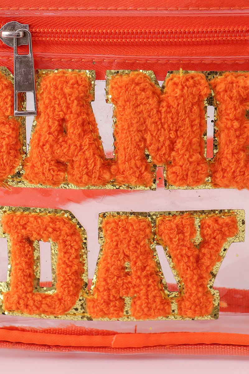 Orange GAME DAY french knot single-shoulder bag