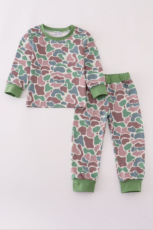 Camouflage print pants set