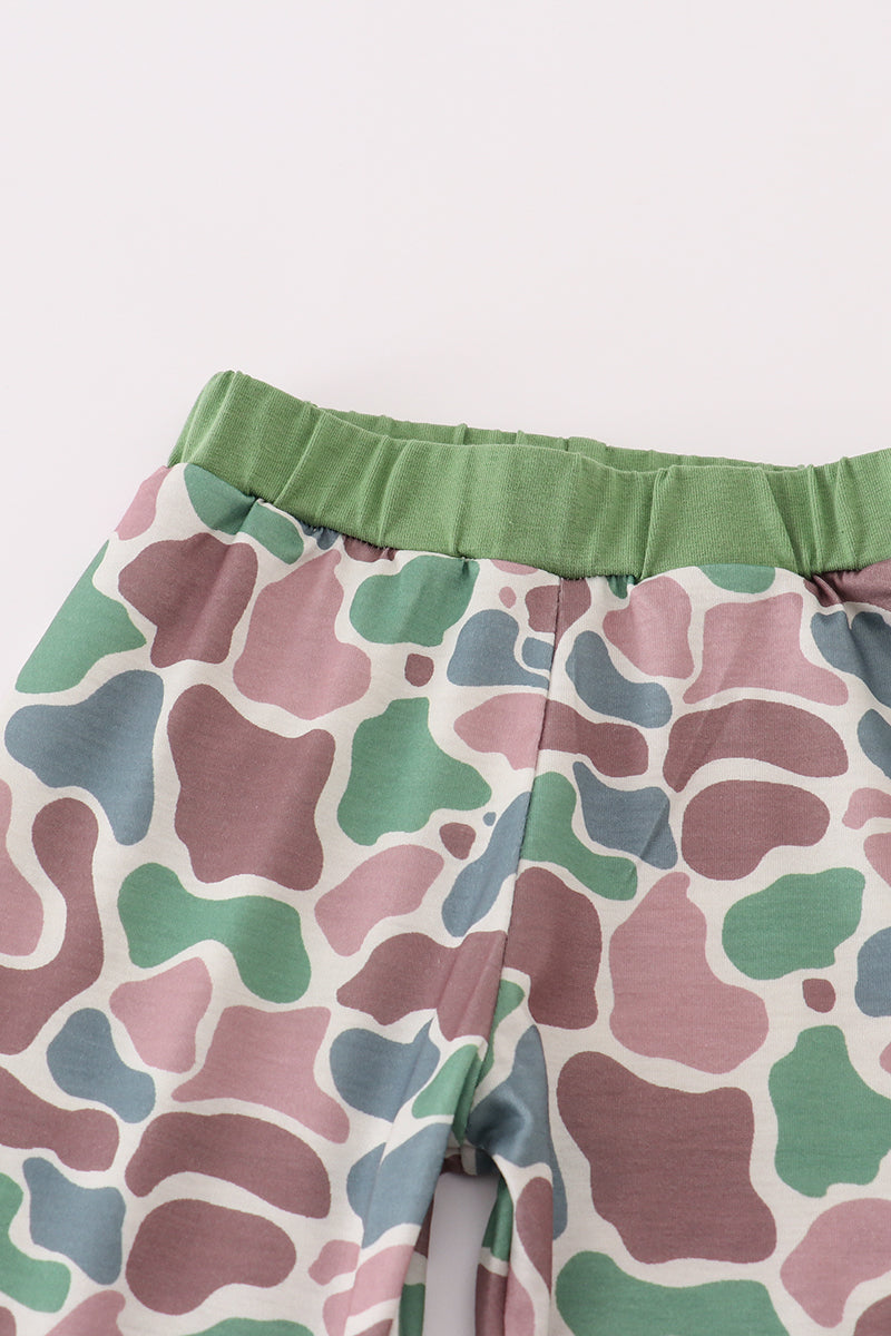 Camouflage print pants set